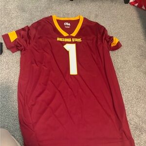 Women's Maroon and Yellow Short Sleeve Tee